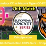 Today Match Prediction – Amdocs CC vs Nicosia Tigers CC ECS T10 Cyprus Series 2020 – 76th Match | Who Will Win