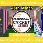 Today Match Prediction – Seaside CC vs Jonkoping CA – ECS T10 Gothenburg Series 2020 – 48th Match | Who Will Win