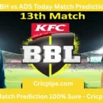 BBH vs ADS Today Match Prediction Brisbane Heat vs Adelaide Strikers – BBL T20 2025-26, 13th Match