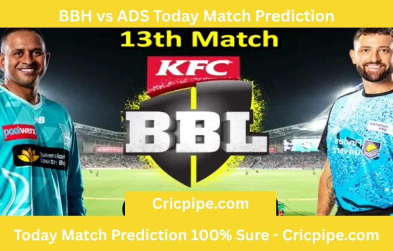 BBH vs ADS Today Match Prediction Brisbane Heat vs Adelaide Strikers – BBL T20 2025-26, 13th Match